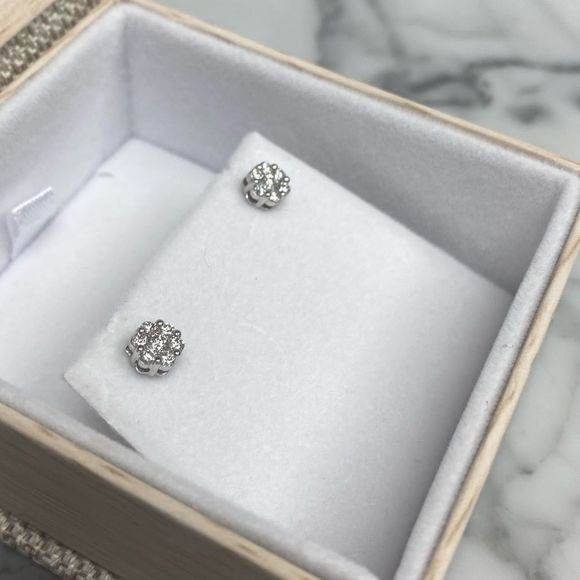 Diamond Earrings in 14K white gold .50 cts TW - Picture 3 of 5